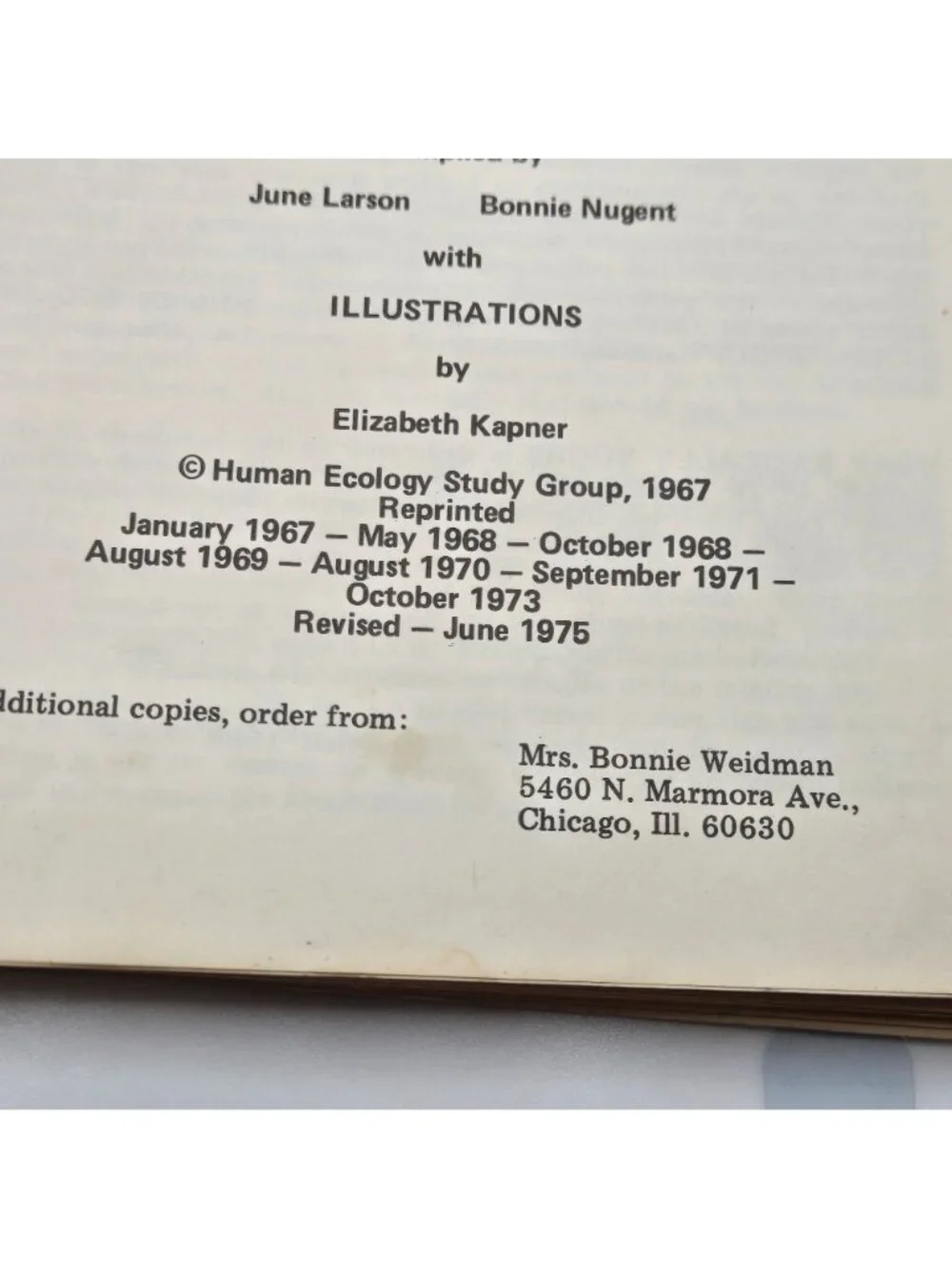 Very Basically Yours An Allergy Cookbook Human Ecology Study Group Revised 1975